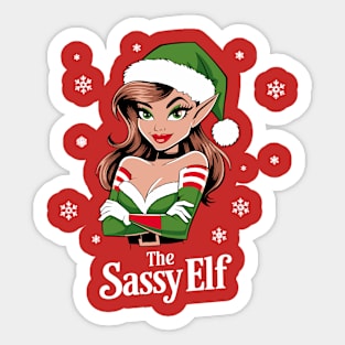 Sassy Christmas Elf Playful Attitude Sticker